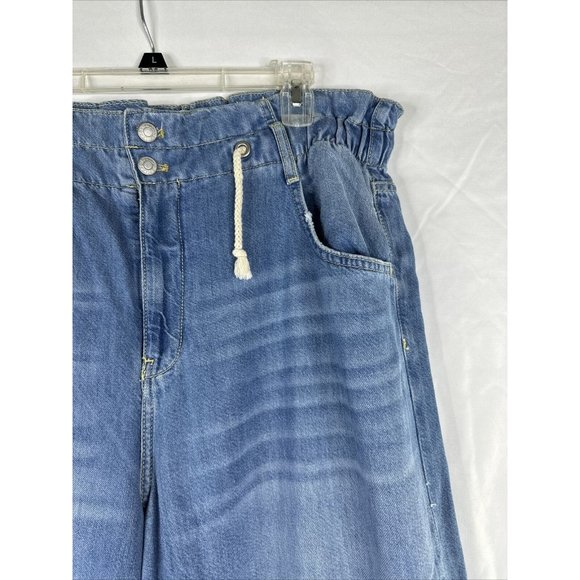 Pilcro Light Blue Paperbag Waist Wide Leg Jeans - Picture 6 of 16